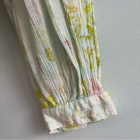 Anthroplogie X Pilcro Tavi Pink Pastel Floral Lightweight Blouse Small - Picture 7 of 16